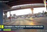Exhiben a peatones irresponsables en Escobedo 