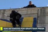 Joven pareja grafitea presa en  Nuevo León 