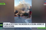 9 familias escaparon del fuego en Santa Catarina