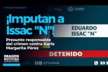 Un juez de control imputó formalmente por el delito de feminicidio a Eduardo Issac "N", presunto responsable del crimen contra la estudiante de Medicina Karla Margarita Pérez Jiménez, de 22 años, cuyo cuerpo fue localizado en #Zapopan.

#NoticiasImagen

Síguenos en nuestras redes:

Instagram: https://www.instagram.com/imagentvgdl/
TikTok: https://www.tiktok.com/@imagennoticias
Twitter: https://twitter.com/ImagenTVGDL
Facebook: https://www.facebook.com/ImagenTVGDL/
Visita nuestro sitio Web: https://www.imagentv.com/guadalajara

Mantente siempre informado con las noticias sobre los acontecimientos más importantes a nivel nacional con Erick Breguer.

¡Déjanos tus comentarios, da like, comparte y suscríbete!