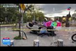 Un auto de lujo quedó completamente destruido tras volcar en la zona de Arcos de Zapopan. El conductor logró salir prácticamente ileso. La lateral superior de avenida Américas permanece afectada hacia el centro de Zapopan.