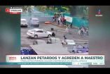 El saldo fue de un maestro lesionado, quien resultó con un golpe en la cabeza.