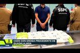 Casi 50 kilos de droga fueron asegurados en el AICM y cuatro personas detenidas. Dos pasajeros llegaron desde Guadalajara; investigan cómo los cargamentos abordaron vuelos comerciales sin ser detectados.