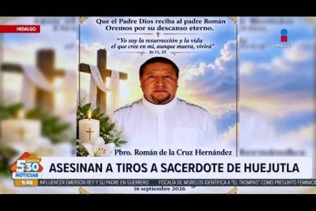 El sacerdote Román de la Cruz Hernández fue asesinado en #Huejutla, #Hidalgo; su cuerpo fue localizado en un camino de terracería junto a una camioneta roja, tenía heridas de arma de fuego y una cartulina con un mensaje, cuyo contenido no se dio a conocer. 

#NoticiasImagen #ImagenNoticias530 

Visita nuestro sitio web: http://www.imagentv.com

No te pierdas Imagen Noticias 5:30 con Marlene Stahl, Nuria Gil y Adriana Treviño de lunes a viernes por Imagen Televisión.

TikTok 5:30: https://www.tiktok.com/@imagennoticias530 
TikTok Noticias: https://www.tiktok.com/@imagennoticias

Instagram 5:30: https://www.instagram.com/imagennoticias530 
Instagram Noticias: https://www.instagram.com/imagentvnoticias/

X 5:30: https://x.com/imagen530 
X Noticias: https://twitter.com/ImagenNoticias_
X Televisión: https://twitter.com/ImagenTVMex
 
Facebook Noticias: https://www.facebook.com/ImagenTVNoticias
 
Aquí encontrarás la mejor información nacional e internacional de Imagen Noticias con Francisco Zea, Nacho Lozano, Crystal Mendivil, Enrique Sánchez y Paola Rojas.