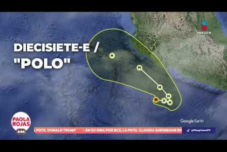 En el océano Pacífico se formó la tormenta tropical “Polo” a partir de la depresión tropical 17-E. Se prevé que se intensifique durante la semana y alcance la categoría de huracán 4.