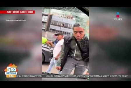 Este fue justo el momento en que una pareja fue agredida por el conductor de un camión y su compañero en una base cercana al Metro Mixcoac, los dos sujetos le rompieron los cristales de las ventanas de su coche.