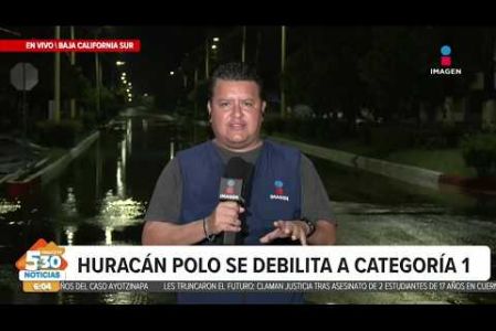 Hace algunas horas pasó el #huracán "Polo" sobre el municipio de #Comondú en Baja California Sur, dejando algunos encharcamientos, pencas de palmeras tiradas en el suelo y árboles derrumbados.

#NoticiasImagen #ImagenNoticias530 Visita nuestro sitio web: http://www.imagentv.com

No te pierdas Imagen Noticias 5:30 con Marlene Stahl, Nuria Gil y Adriana Treviño de lunes a viernes por Imagen Televisión.

TikTok 5:30: https://www.tiktok.com/@imagennoticias530 
TikTok Noticias: https://www.tiktok.com/@imagennoticias

Instagram 5:30: https://www.instagram.com/imagennoticias530 
Instagram Noticias: https://www.instagram.com/imagentvnoticias/

X 5:30: https://x.com/imagen530 
X Noticias: https://twitter.com/ImagenNoticias_
X Televisión: https://twitter.com/ImagenTVMex
 
Facebook Noticias: https://www.facebook.com/ImagenTVNoticias
 
Aquí encontrarás la mejor información nacional e internacional de Imagen Noticias con Francisco Zea, Nacho Lozano, Crystal Mendivil, Enrique Sánchez y Paola Rojas.