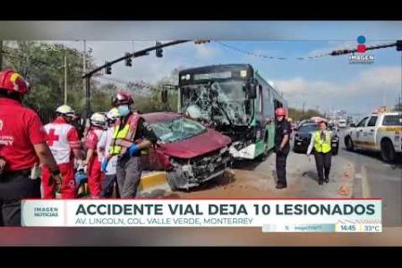 10 personas resultaron con lesiones y dos fueros trasladas a un hospital en Monterrey tras un fuerte choque. 

 No te pierdas Imagen Noticias Monterrey con Claudia Ovalle de lunes a viernes por Imagen Televisión Monterrey.
 
Síguenos en nuestras redes
Instagram: https://www.instagram.com/imagentvmonterrey/
Twitter: https://twitter.com/ImagenTVMTY
Facebook: https://www.facebook.com/ImagenTVMTY/

Mantente siempre informado con las noticias sobre los acontecimientos más importantes a nivel nacional con Claudia Ovalle y Brenda Cavazos.


¡Dale like y suscríbete!