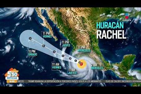Hay una nueva alerta en las costas del Pacífico mexicano; la tormenta tropical #Rachel se intensificó y se convirtió en un #huracán categoría 1, aumentando la probabilidad de precipitaciones, provocando lluvias intensas sobre Guerrero y Oaxaca.  

#NoticiasImagen #ImagenNoticias530 Visita nuestro sitio web: http://www.imagentv.com

No te pierdas Imagen Noticias 5:30 con Marlene Stahl, Nuria Gil y Adriana Treviño de lunes a viernes por Imagen Televisión.

TikTok 5:30: https://www.tiktok.com/@imagennoticias530 
TikTok Noticias: https://www.tiktok.com/@imagennoticias

Instagram 5:30: https://www.instagram.com/imagennoticias530 
Instagram Noticias: https://www.instagram.com/imagentvnoticias/

X 5:30: https://x.com/imagen530 
X Noticias: https://twitter.com/ImagenNoticias_
X Televisión: https://twitter.com/ImagenTVMex
 
Facebook Noticias: https://www.facebook.com/ImagenTVNoticias
 
Aquí encontrarás la mejor información nacional e internacional de Imagen Noticias con Francisco Zea, Nacho Lozano, Crystal Mendivil, Enrique Sánchez y Paola Rojas.