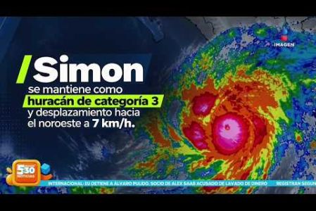 Atención con la alerta meteorológica en el Pacífico mexicano, ya que "Simon" modificó su trayectoria y ahora se prevé que impacte las costas de Sinaloa. El Servicio Meteorológico Nacional informó que el fenómeno continúa avanzando hacia el noroeste de Jalisco como categoría tres.

#NoticiasImagen #ImagenNoticias530 Visita nuestro sitio web: http://www.imagentv.com

No te pierdas Imagen Noticias 5:30 con Marlene Stahl, Nuria Gil y Adriana Treviño de lunes a viernes por Imagen Televisión.

TikTok 5:30: https://www.tiktok.com/@imagennoticias530 
TikTok Noticias: https://www.tiktok.com/@imagennoticias

Instagram 5:30: https://www.instagram.com/imagennoticias530 
Instagram Noticias: https://www.instagram.com/imagentvnoticias/

X 5:30: https://x.com/imagen530 
X Noticias: https://twitter.com/ImagenNoticias_
X Televisión: https://twitter.com/ImagenTVMex
 
Facebook Noticias: https://www.facebook.com/ImagenTVNoticias
 
Aquí encontrarás la mejor información nacional e internacional de Imagen Noticias con Francisco Zea, Nacho Lozano, Crystal Mendivil, Enrique Sánchez y Paola Rojas.