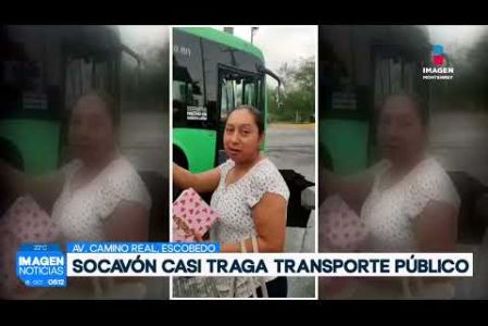 Pasajeros de un camión urbano casi caen en un socavón gigantesco en Escobedo. 

No te pierdas Imagen Noticias Monterrey con Brenda Cavazos de lunes a viernes por Imagen Televisión Monterrey.

Síguenos en nuestras redes
Instagram: https://www.instagram.com/imagentvmonterrey/
Twitter: https://twitter.com/ImagenTVMTY
Facebook: https://www.facebook.com/ImagenTVMTY/

Mantente siempre informado con las noticias sobre los acontecimientos más importantes a nivel nacional con Claudia Ovalle y Brenda Cavazos.


¡Dale like y suscríbete!