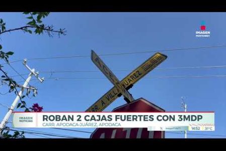 Golpe millonario en Apodaca: ladrones se apoderan de dos cajas fuertes con efectivo y joyas. 

 No te pierdas Imagen Noticias Monterrey con Claudia Ovalle de lunes a viernes por Imagen Televisión Monterrey.
 
Síguenos en nuestras redes
Instagram: https://www.instagram.com/imagentvmonterrey/
Twitter: https://twitter.com/ImagenTVMTY
Facebook: https://www.facebook.com/ImagenTVMTY/

Mantente siempre informado con las noticias sobre los acontecimientos más importantes a nivel nacional con Claudia Ovalle y Brenda Cavazos.


¡Dale like y suscríbete!