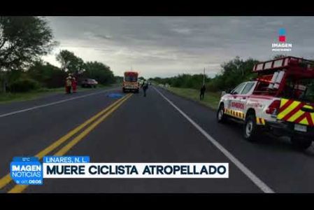Un ciclista de la tercera edad fue embestido y perdió la vida sobre Carretera Nacional. 

No te pierdas Imagen Noticias Monterrey con Brenda Cavazos de lunes a viernes por Imagen Televisión Monterrey.

Síguenos en nuestras redes
Instagram: https://www.instagram.com/imagentvmonterrey/
Twitter: https://twitter.com/ImagenTVMTY
Facebook: https://www.facebook.com/ImagenTVMTY/

Mantente siempre informado con las noticias sobre los acontecimientos más importantes a nivel nacional con Claudia Ovalle y Brenda Cavazos.


¡Dale like y suscríbete!