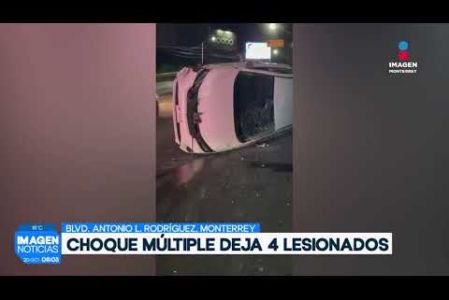 Un aparatoso accidente dejó el saldo de 4 personas lesionadas en Monterrey. 

No te pierdas Imagen Noticias Monterrey con Brenda Cavazos de lunes a viernes por Imagen Televisión Monterrey.

Síguenos en nuestras redes
Instagram: https://www.instagram.com/imagentvmonterrey/
Twitter: https://twitter.com/ImagenTVMTY
Facebook: https://www.facebook.com/ImagenTVMTY/

Mantente siempre informado con las noticias sobre los acontecimientos más importantes a nivel nacional con Claudia Ovalle y Brenda Cavazos.


¡Dale like y suscríbete!