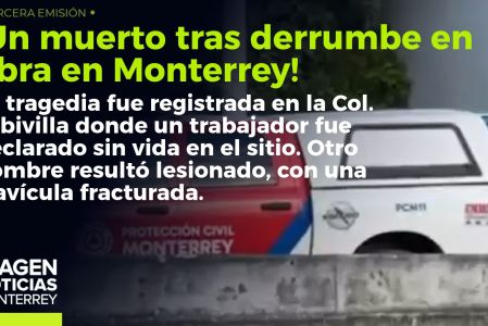 Un trabajador perdió la vida tras un derrumbe en Monterrey. 

No te pierdas Imagen Noticias #Monterrey con #BrisseidaMoya de lunes a viernes por Imagen Televisión Monterrey.

Síguenos en nuestras redes
Instagram: https://www.instagram.com/imagentvmonterrey/
Twitter: https://twitter.com/ImagenTVMTY
Facebook: https://www.facebook.com/ImagenTVMTY/

Mantente siempre informado con las noticias sobre los acontecimientos más importantes a nivel nacional con Claudia Ovalle y Brenda Cavazos.


¡Dale like y suscríbete!