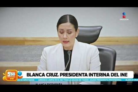 Blanca Yassahara Cruz García fue elegida como presidenta provisional del #INE luego de que #GuadalupeTaddei presentara su renuncia; al rendir protesta garantizó que la organización de los comicios de 2027 continuará conforme al calendario establecido.

#NoticiasImagen #ImagenNoticias530 

Visita nuestro sitio web: http://www.imagentv.com

No te pierdas Imagen Noticias 5:30 con Marlene Stahl, Nuria Gil y Adriana Treviño de lunes a viernes por Imagen Televisión.

TikTok 5:30: https://www.tiktok.com/@imagennoticias530 
TikTok Noticias: https://www.tiktok.com/@imagennoticias

Instagram 5:30: https://www.instagram.com/imagennoticias530 
Instagram Noticias: https://www.instagram.com/imagentvnoticias/

X 5:30: https://x.com/imagen530 
X Noticias: https://twitter.com/ImagenNoticias_
X Televisión: https://twitter.com/ImagenTVMex
 
Facebook Noticias: https://www.facebook.com/ImagenTVNoticias
 
Aquí encontrarás la mejor información nacional e internacional de Imagen Noticias con Francisco Zea, Nacho Lozano, Crystal Mendivil, Enrique Sánchez y Paola Rojas.