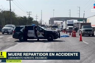 Muere repartidor en accidente vial en Escobedo 