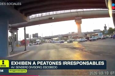 Exhiben a peatones irresponsables en Escobedo 