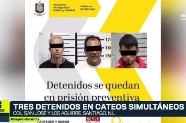 Capturan a tres sujetos en Santiago