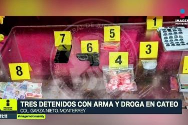 Cateo en Garza Nieto deja 3 detenidos con arma y droga
