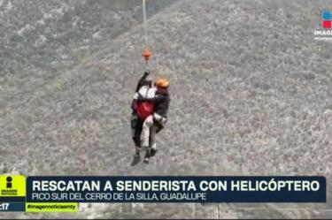 Rescatan en helicóptero a senderista en el Cerro de la Silla