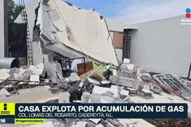 Explota y colapsa vivienda en Cadereyta