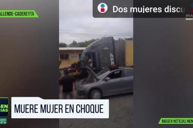 Mujer muere durante choque en carretera Allende-Cadereyta 
