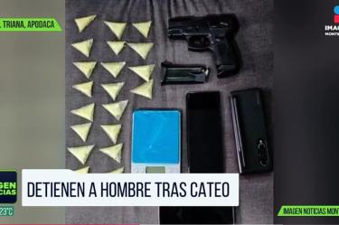 Con droga y arma detienen a sujeto en Apodaca