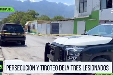 Persecución y tiroteo deja tres lesionados en Santa Catarina