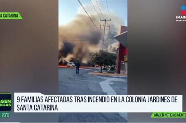 9 familias escaparon del fuego en Santa Catarina