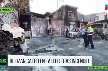 Realizan cateo en taller mecánico en Santa Catarina