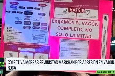 "Morras feministas" protestan en instalaciones de Metrorrey