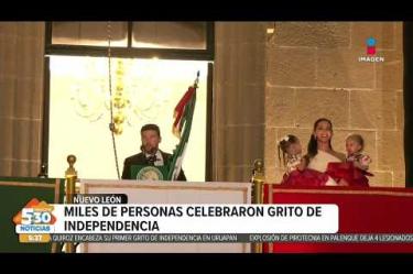 Así fue como se vivió el Grito de Independencia en #NuevoLeón, poco después de las 10:00 de la noche, el gobernador #SamuelGarcía salió al balcón de Palacio de Gobierno acompañado de su esposa #MarianaRodríguez y sus hijas para encabezar la tradicional ceremonia.
#NoticiasImagen #ImagenNoticias530
Visita nuestro sitio web: http://www.imagentv.com
No te pierdas Imagen Noticias 5:30 con Marlene Stahl, Nuria Gil y Adriana Treviño de lunes a viernes por Imagen Televisión.
TikTok 5:30: https://www.tiktok.com/@imagennoticias530
TikTok Noticias: https://www.tiktok.com/@imagennoticias
Instagram 5:30: https://www.instagram.com/imagennoticias530
Instagram Noticias: https://www.instagram.com/imagentvnoticias/
X 5:30: https://x.com/imagen530
X Noticias: https://twitter.com/ImagenNoticias_
X Televisión: https://twitter.com/ImagenTVMex
Facebook Noticias: https://www.facebook.com/ImagenTVNoticias
Aquí encontrarás la mejor información nacional e internacional de Imagen Noticias con Francisco Zea, Nacho Lozano, Crystal Mendivil, Enrique Sánchez y Paola Rojas.