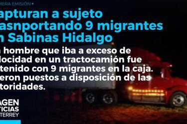 Un hombre que trasladaba a migrantes en un tractocamión- entre ellos 2 menores- fue detenido en Sabinas Hidalgo. 

No te pierdas Imagen Noticias Monterrey con Brenda Cavazos de lunes a viernes por Imagen Televisión Monterrey.

Síguenos en nuestras redes
Instagram: https://www.instagram.com/imagentvmonterrey/
Twitter: https://twitter.com/ImagenTVMTY
Facebook: https://www.facebook.com/ImagenTVMTY/

Mantente siempre informado con las noticias sobre los acontecimientos más importantes a nivel nacional con Claudia Ovalle y Brenda Cavazos.


¡Dale like y suscríbete!