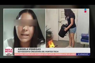 ¿Es posible apagar un incendio sin usar agua? Ángela Venegas, estudiante de Tamaulipas, creó un extintor acústico que utiliza ondas de sonido para combatir el fuego. Esta es su historia.