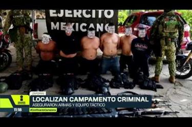 En San Francisco de Ixcatán, Zapopan, fue localizado un campamento del crimen organizado. Autoridades aseguraron seis armas largas, 20 explosivos improvisados, cargadores, equipo táctico y vehículos.