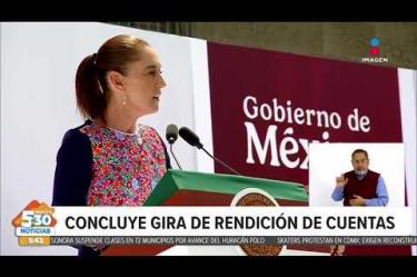 La presidenta #ClaudiaSheinbaum encabezó ayer el último acto de su gira nacional de rendición de cuentas luego de recorrer las 32 entidades federativas como parte de las actividades posteriores a su Segundo Informe de Gobierno.
#NoticiasImagen #ImagenNoticias530 Visita nuestro sitio web: http://www.imagentv.com
No te pierdas Imagen Noticias 5:30 con Marlene Stahl, Nuria Gil y Adriana Treviño de lunes a viernes por Imagen Televisión.
TikTok 5:30: https://www.tiktok.com/@imagennoticias530
TikTok Noticias: https://www.tiktok.com/@imagennoticias
Instagram 5:30: https://www.instagram.com/imagennoticias530
Instagram Noticias: https://www.instagram.com/imagentvnoticias/
X 5:30: https://x.com/imagen530
X Noticias: https://twitter.com/ImagenNoticias_
X Televisión: https://twitter.com/ImagenTVMex
Facebook Noticias: https://www.facebook.com/ImagenTVNoticias
Aquí encontrarás la mejor información nacional e internacional de Imagen Noticias con Francisco Zea, Nacho Lozano, Crystal Mendivil, Enrique Sánchez y Paola Rojas.