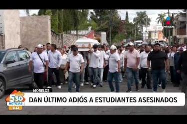 #ChristianShamed, el joven asesinado el sábado junto a Gael, uno de sus compañeros de la Universidad Autónoma del Estado de #Morelos, fue despedido por su familia con una misa de cuerpo presente y posteriormente sepultado en el Panteón de San Antonio.
#NoticiasImagen #ImagenNoticias530 Visita nuestro sitio web: http://www.imagentv.com
No te pierdas Imagen Noticias 5:30 con Marlene Stahl, Nuria Gil y Adriana Treviño de lunes a viernes por Imagen Televisión.
TikTok 5:30: https://www.tiktok.com/@imagennoticias530
TikTok Noticias: https://www.tiktok.com/@imagennoticias
Instagram 5:30: https://www.instagram.com/imagennoticias530
Instagram Noticias: https://www.instagram.com/imagentvnoticias/
X 5:30: https://x.com/imagen530
X Noticias: https://twitter.com/ImagenNoticias_
X Televisión: https://twitter.com/ImagenTVMex
Facebook Noticias: https://www.facebook.com/ImagenTVNoticias
Aquí encontrarás la mejor información nacional e internacional de Imagen Noticias con Francisco Zea, Nacho Lozano, Crystal Mendivil, Enrique Sánchez y Paola Rojas.
