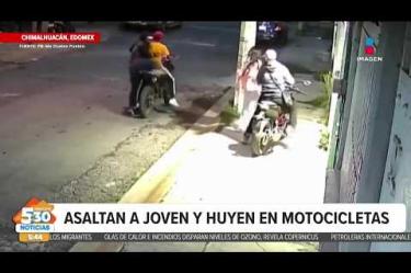 Una joven fue víctima de un asalto en #Chimalhuacán, Estado de México, por tres hombres que iban a bordo de motocicletas. La joven caminaba por la banqueta cuando los sujetos le cerraron el paso y así llevarse sus pertenencias.
#NoticiasImagen #ImagenNoticias530 Visita nuestro sitio web: http://www.imagentv.com
No te pierdas Imagen Noticias 5:30 con Marlene Stahl, Nuria Gil y Adriana Treviño de lunes a viernes por Imagen Televisión.
TikTok 5:30: https://www.tiktok.com/@imagennoticias530
TikTok Noticias: https://www.tiktok.com/@imagennoticias
Instagram 5:30: https://www.instagram.com/imagennoticias530
Instagram Noticias: https://www.instagram.com/imagentvnoticias/
X 5:30: https://x.com/imagen530
X Noticias: https://twitter.com/ImagenNoticias_
X Televisión: https://twitter.com/ImagenTVMex
Facebook Noticias: https://www.facebook.com/ImagenTVNoticias
Aquí encontrarás la mejor información nacional e internacional de Imagen Noticias con Francisco Zea, Nacho Lozano, Crystal Mendivil, Enrique Sánchez y Paola Rojas.