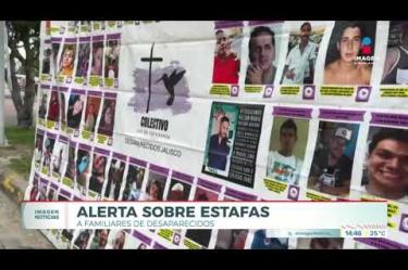Autoridades de #Jalisco emitieron una alerta dirigida a familiares de personas desaparecidas tras detectar fraudes y extorsiones cometidos por delincuentes que exigen dinero a cambio de falsa información sobre el paradero de sus seres queridos.

#NoticiasImagen

Síguenos en nuestras redes:

Instagram: https://www.instagram.com/imagentvgdl/
TikTok: https://www.tiktok.com/@imagennoticias
Twitter: https://twitter.com/ImagenTVGDL
Facebook: https://www.facebook.com/ImagenTVGDL/
Visita nuestro sitio Web: https://www.imagentv.com/guadalajara

Mantente siempre informado con las noticias sobre los acontecimientos más importantes a nivel nacional con Carolina Martínez.

¡Déjanos tus comentarios, da like, comparte y suscríbete!