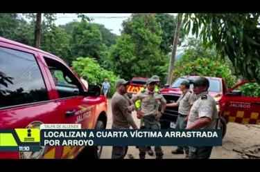 Tras cuatro días de búsqueda, fue localizado sin vida el padre de una familia arrastrada por la corriente de un arroyo en Talpa de Allende. Su cuerpo fue encontrado a unos 20 kilómetros del punto del incidente.