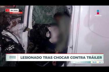 Un conductor quedó prensado tras un incidente entre una camioneta y un tráiler en carretera a Chapala, a la altura del aeropuerto. Rescatistas de Tlajomulco utilizaron equipo hidráulico para liberarlo; fue llevado grave a Cruz Verde. Síguenos en nuestras redes:

Instagram: https://www.instagram.com/imagentvgdl/
TikTok: https://www.tiktok.com/@imagennoticias
Twitter: https://twitter.com/ImagenTVGDL
Facebook: https://www.facebook.com/ImagenTVGDL/
Visita nuestro sitio Web: https://www.imagentv.com/guadalajara

Mantente siempre informado con las noticias sobre los acontecimientos más importantes a nivel nacional con Carolina Martínez.

¡Déjanos tus comentarios, da like, comparte y suscríbete!