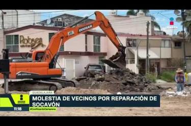 Las obras continúan en el mega socavón de avenida Enrique Díaz de León, pero también las molestias para vecinos de Jardines del Country. Denuncian malos olores, lodo, negocios cerrados y afectaciones viales.