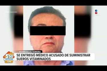 Maximiano Verduzco Soto se entregó voluntariamente a la Fiscalía de #Sonora luego de seis meses prófugo, se trata del doctor acusado de suministrar sueros vitaminados en una clínica ubicada en #Hermosillo.
#NoticiasImagen #ImagenNoticias530 Visita nuestro sitio web: http://www.imagentv.com
No te pierdas Imagen Noticias 5:30 con Marlene Stahl, Nuria Gil y Adriana Treviño de lunes a viernes por Imagen Televisión.
TikTok 5:30: https://www.tiktok.com/@imagennoticias530
TikTok Noticias: https://www.tiktok.com/@imagennoticias
Instagram 5:30: https://www.instagram.com/imagennoticias530
Instagram Noticias: https://www.instagram.com/imagentvnoticias/
X 5:30: https://x.com/imagen530
X Noticias: https://twitter.com/ImagenNoticias_
X Televisión: https://twitter.com/ImagenTVMex
Facebook Noticias: https://www.facebook.com/ImagenTVNoticias
Aquí encontrarás la mejor información nacional e internacional de Imagen Noticias con Francisco Zea, Nacho Lozano, Crystal Mendivil, Enrique Sánchez y Paola Rojas.