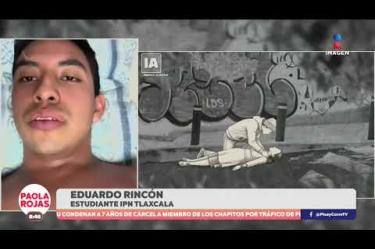Eduardo intentó defender a su compañera de su expareja y terminó agredido con un arma blanca afuera del IPN Tlaxcala. Hoy se recupera, mientras su familia exige justicia.