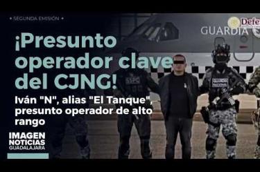 En un operativo sin disparos coordinado por fuerzas federales en la zona de Andares, en #Zapopan, fue detenido Iván "N", alias "El Tanque", presunto operador de alto rango del Cártel Jalisco Nueva Generación (#CJNG).
#NoticiasImagen
Síguenos en nuestras redes:
Instagram: https://www.instagram.com/imagentvgdl/
TikTok: https://www.tiktok.com/@imagennoticias
Twitter: https://twitter.com/ImagenTVGDL
Facebook: https://www.facebook.com/ImagenTVGDL/
Visita nuestro sitio Web: https://www.imagentv.com/guadalajara
Mantente siempre informado con las noticias sobre los acontecimientos más importantes a nivel nacional con Carolina Martínez.
¡Déjanos tus comentarios, da like, comparte y suscríbete!