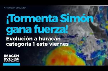 La tormenta tropical Simón continúa intensificándose sobre el océano Pacífico con dirección al occidente de México, con un pronóstico que prevé su evolución a huracán categoría 1 este viernes y potencialmente alcanzando categoría 2 cerca de #PuertoVallarta y las costas de #Jalisco para las primeras horas del domingo.

#NoticiasImagen

Síguenos en nuestras redes:

Instagram: https://www.instagram.com/imagentvgdl/
TikTok: https://www.tiktok.com/@imagennoticias
Twitter: https://twitter.com/ImagenTVGDL
Facebook: https://www.facebook.com/ImagenTVGDL/
Visita nuestro sitio Web: https://www.imagentv.com/guadalajara

Mantente siempre informado con las noticias sobre los acontecimientos más importantes a nivel nacional con Erick Breguer.

¡Déjanos tus comentarios, da like, comparte y suscríbete!