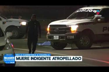 Un hombre en situación de calle, de aproximadamente 35 años de edad, falleció tras ser arrollado durante la madrugada sobre la carretera a Chapala, a la altura de la Col. La Duraznera, en #Tlaquepaque.

#NoticiasImagen

Síguenos en nuestras redes:

Instagram: https://www.instagram.com/imagentvgdl/
TikTok: https://www.tiktok.com/@imagennoticias
Twitter: https://twitter.com/ImagenTVGDL
Facebook: https://www.facebook.com/ImagenTVGDL/
Visita nuestro sitio Web: https://www.imagentv.com/guadalajara

Mantente siempre informado con las noticias sobre los acontecimientos más importantes a nivel nacional con Erick Breguer.

¡Déjanos tus comentarios, da like, comparte y suscríbete!