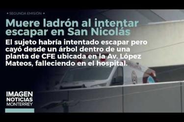 Un presunto ladrón perdió la vida luego de caer desde un árbol al intentar escapar en San Nicolás de los Garza.
No te pierdas Imagen Noticias Monterrey con Claudia Ovalle de lunes a viernes por Imagen Televisión Monterrey.
Síguenos en nuestras redes
Instagram: https://www.instagram.com/imagentvmonterrey/
Twitter: https://twitter.com/ImagenTVMTY
Facebook: https://www.facebook.com/ImagenTVMTY/
Mantente siempre informado con las noticias sobre los acontecimientos más importantes a nivel nacional con Claudia Ovalle y Brenda Cavazos.
¡Dale like y suscríbete!