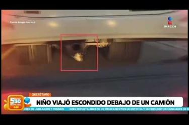 ¡De no creerse! El pasajero de un automóvil grabó a niño que viajaba escondido en el área de la llanta de repuesto de un camión de pasajeros en marcha en #Querétaro. El menor se había ocultado en esa parte luego de haber salido de la escuela.
#NoticiasImagen #ImagenNoticias530
Visita nuestro sitio web: http://www.imagentv.com
No te pierdas Imagen Noticias 5:30 con Marlene Stahl, Nuria Gil y Adriana Treviño de lunes a viernes por Imagen Televisión.
TikTok 5:30: https://www.tiktok.com/@imagennoticias530
TikTok Noticias: https://www.tiktok.com/@imagennoticias
Instagram 5:30: https://www.instagram.com/imagennoticias530
Instagram Noticias: https://www.instagram.com/imagentvnoticias/
X 5:30: https://x.com/imagen530
X Noticias: https://twitter.com/ImagenNoticias_
X Televisión: https://twitter.com/ImagenTVMex
Facebook Noticias: https://www.facebook.com/ImagenTVNoticias
Aquí encontrarás la mejor información nacional e internacional de Imagen Noticias con Francisco Zea, Nacho Lozano, Crystal Mendivil, Enrique Sánchez y Paola Rojas.